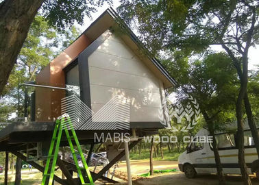 Flexible Layout Prefabricated Wooden Houses Wind Proof No Construction Waste